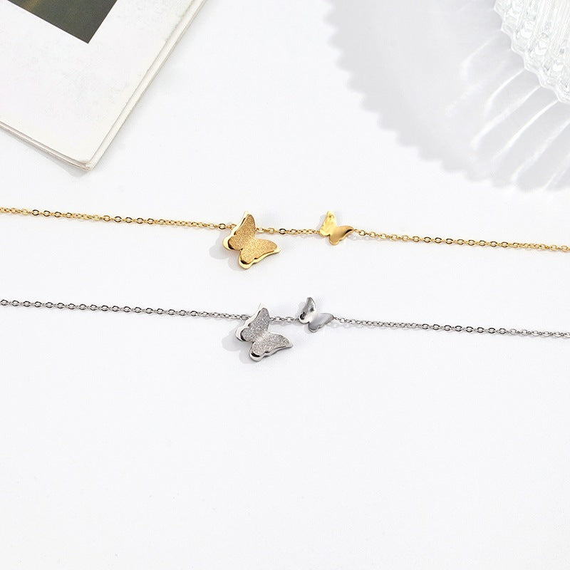 Gold & Silver Butterfly Anklet