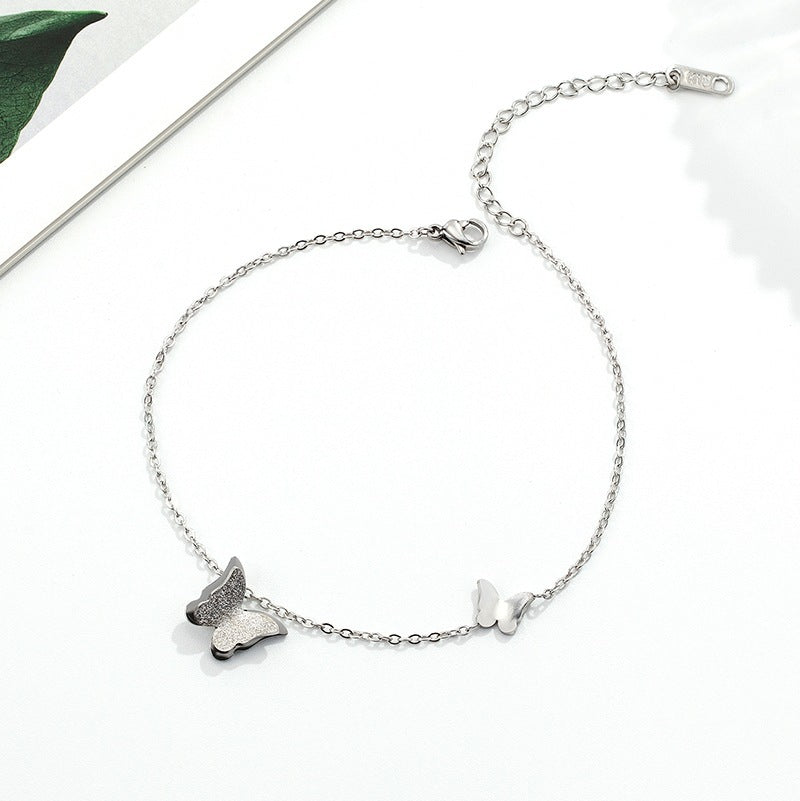 Gold & Silver Butterfly Anklet