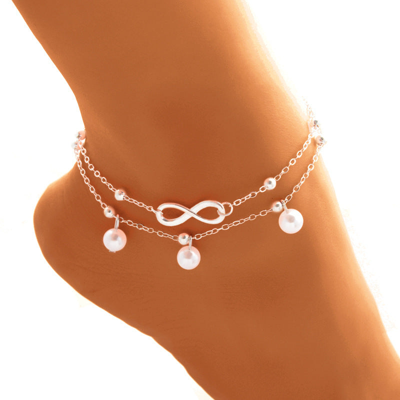 Double-Layer Pearl Anklet