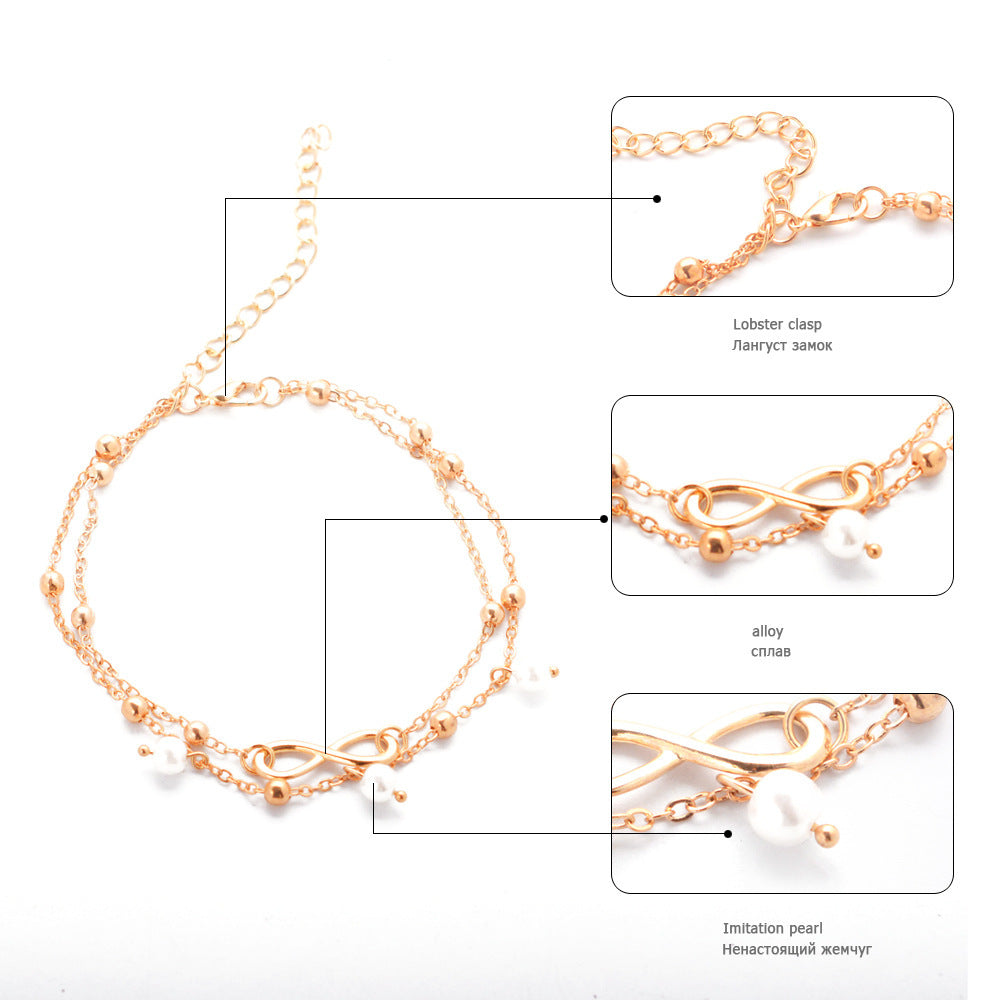 Double-Layer Pearl Anklet