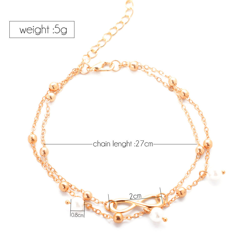 Double-Layer Pearl Anklet