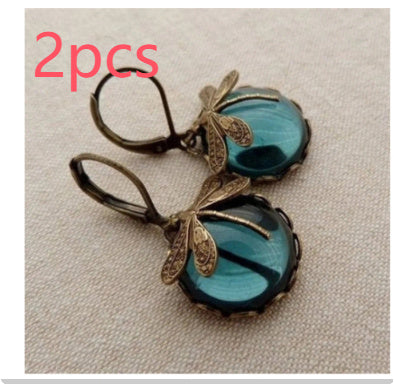 Bohemian Dragonfly Drop Earrings