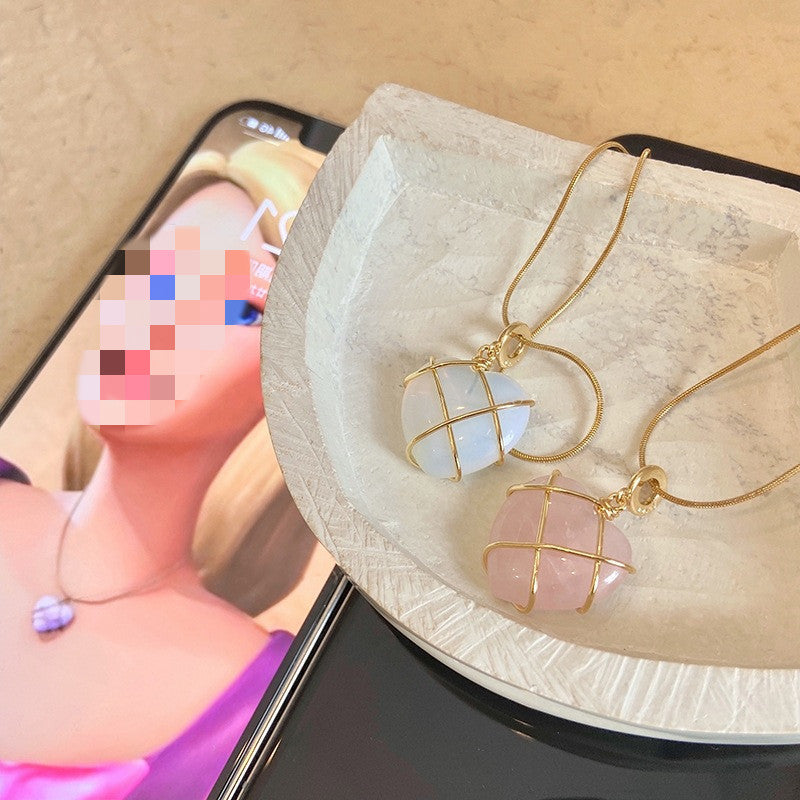 Moonstone Princess Heart Necklace