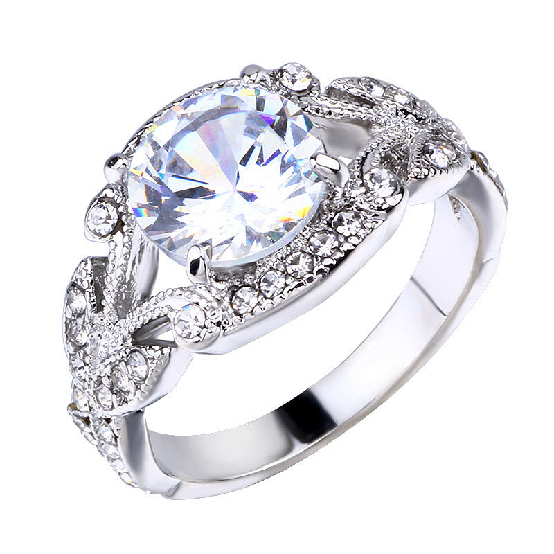 Princess Leaf Engagement Ring
