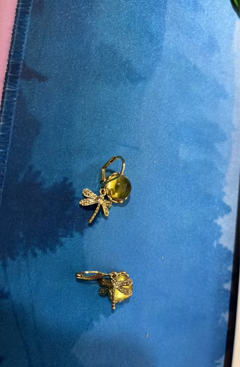 Bohemian Dragonfly Drop Earrings