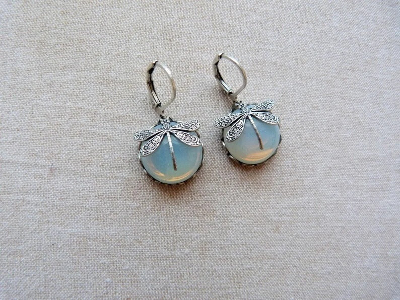 Bohemian Dragonfly Drop Earrings