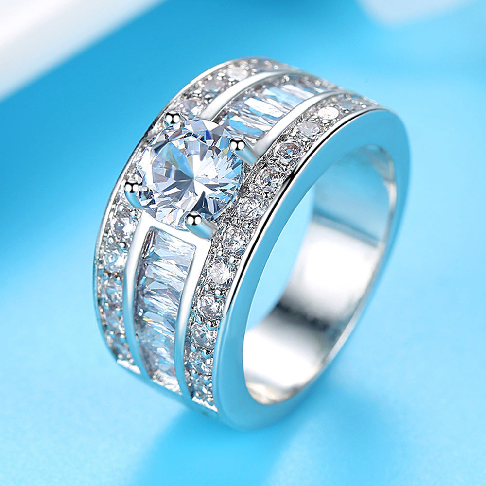Zircon Heart Arrow Adjustable Ring