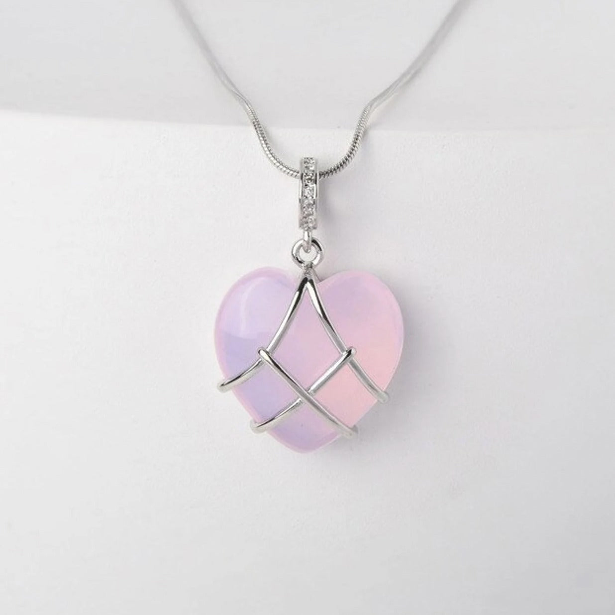 Moonstone Princess Heart Necklace