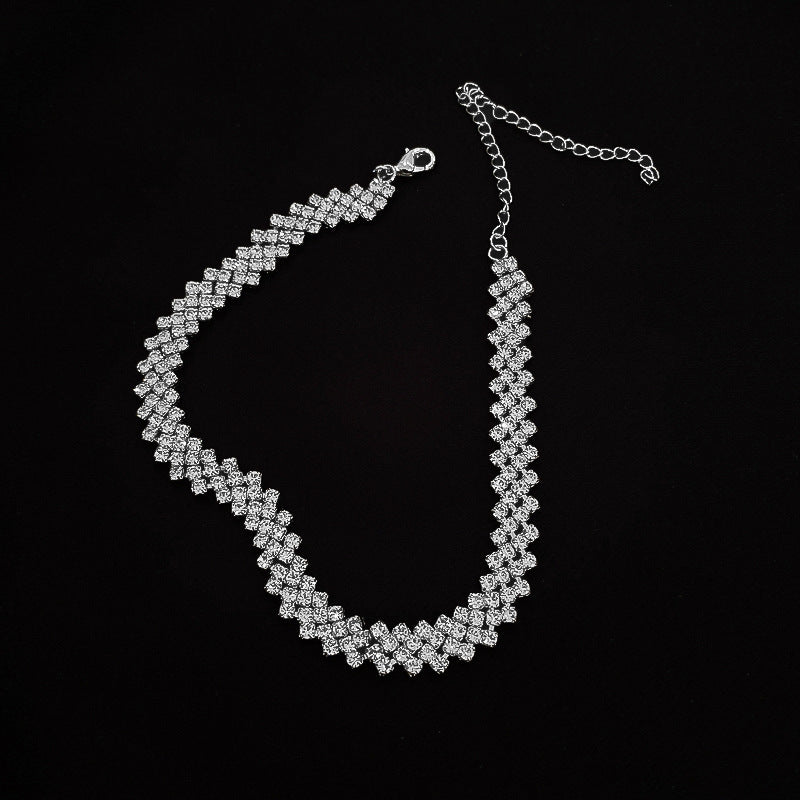 Full Rhinestone Clavicle Necklace