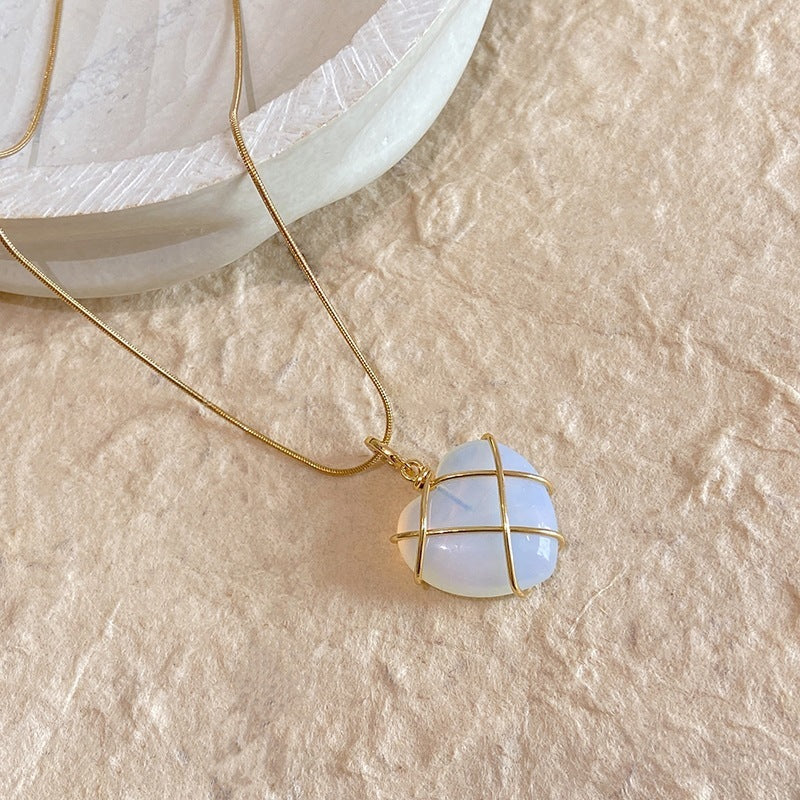 Moonstone Princess Heart Necklace