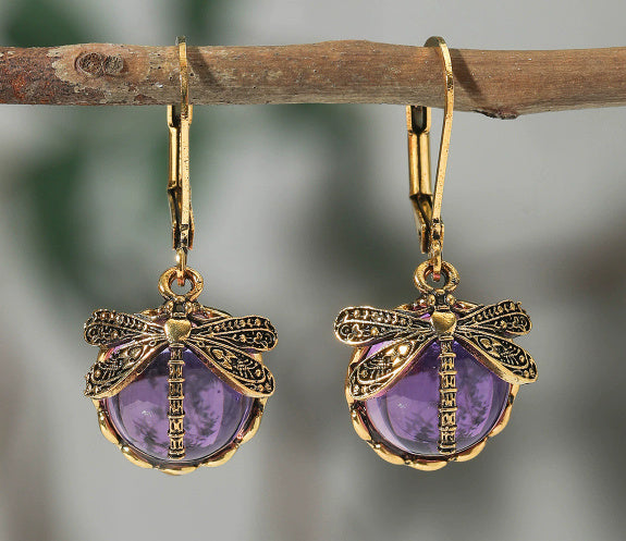 Bohemian Dragonfly Drop Earrings