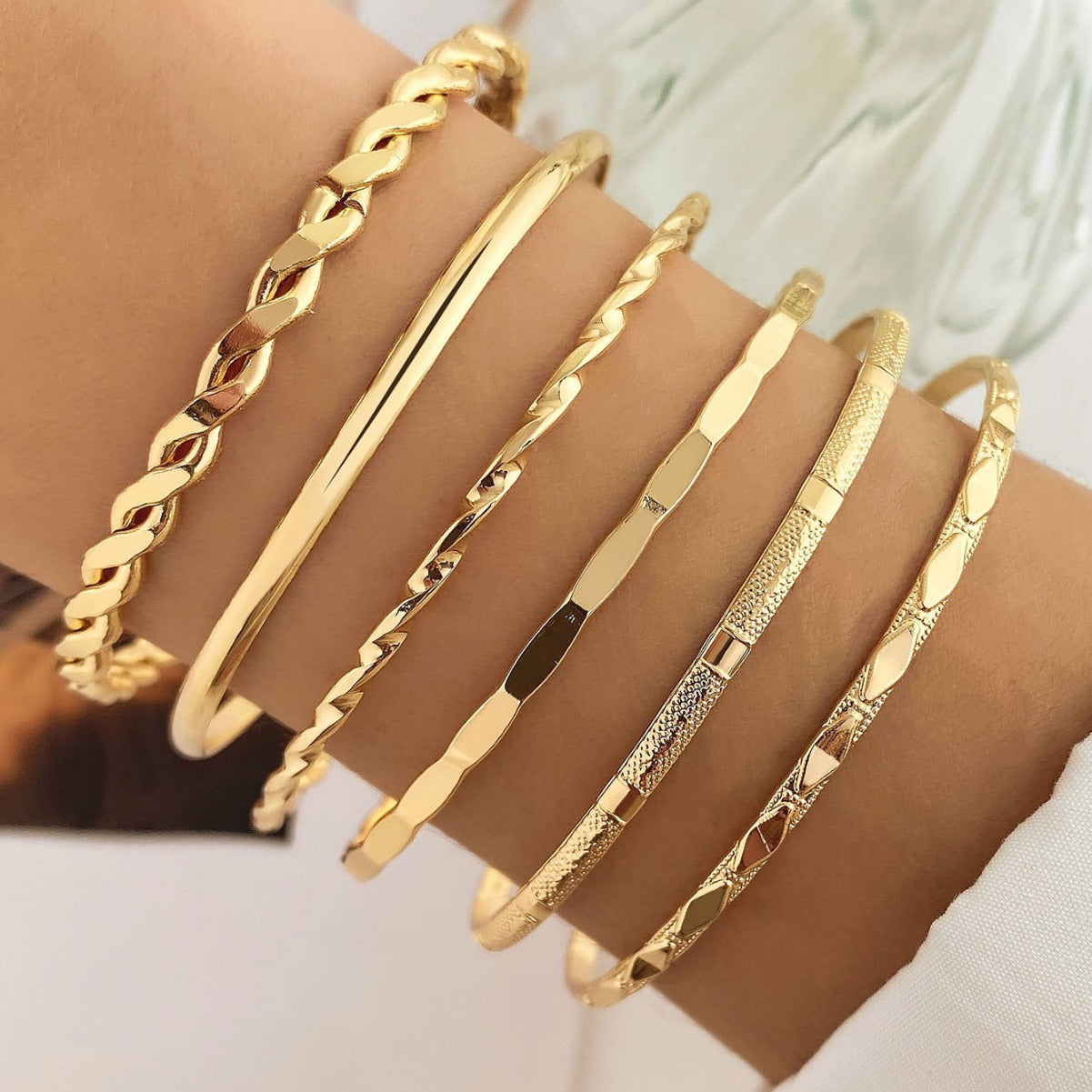 Bohemian Gold Chain Bracelet Set