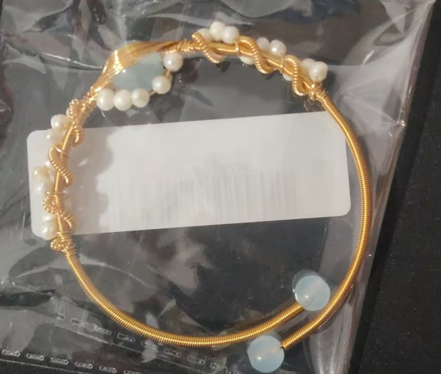 Vintage Gold-Plated Pearl Bracelet