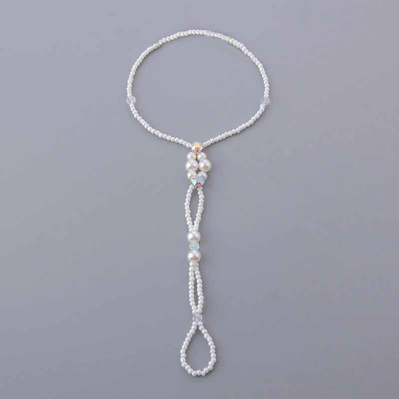 Beach-Inspired Pearl Stretch Anklet