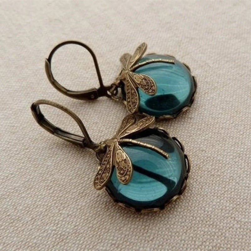 Bohemian Dragonfly Drop Earrings