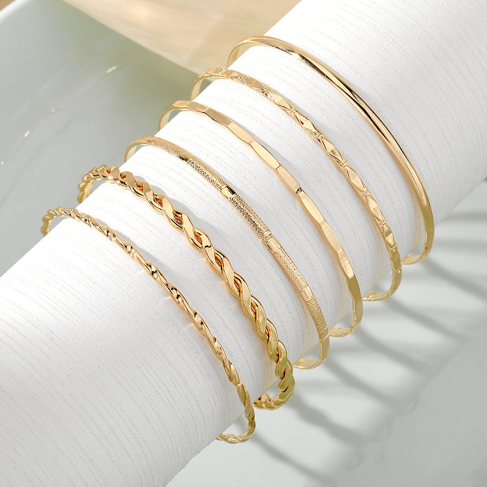 Bohemian Gold Chain Bracelet Set