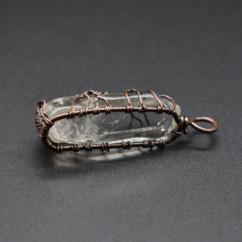 Tree of Life Crystal Pillar Pendant Necklace
