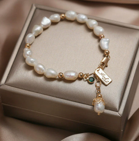 Natural Zircon & Mother of Pearl Bracelet