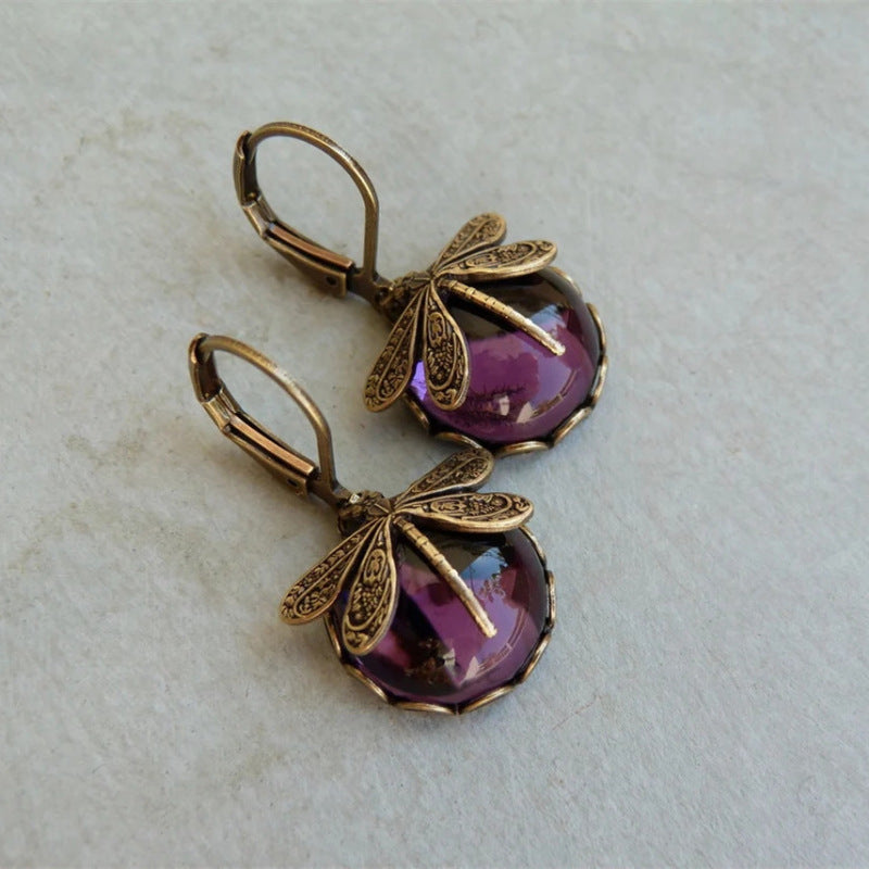 Bohemian Dragonfly Drop Earrings