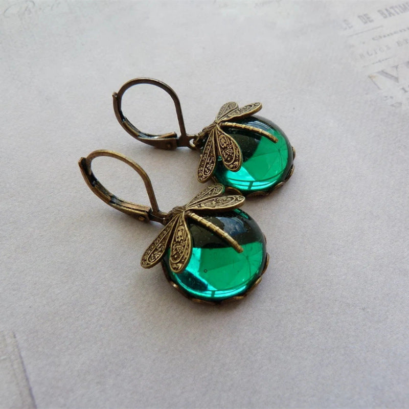 Bohemian Dragonfly Drop Earrings