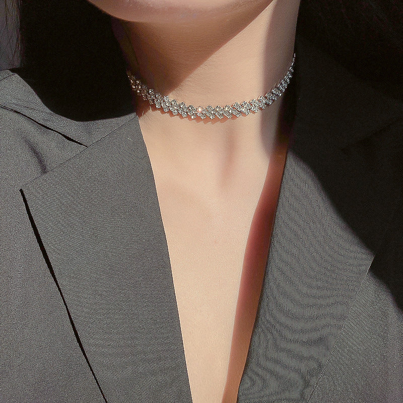 Full Rhinestone Clavicle Necklace