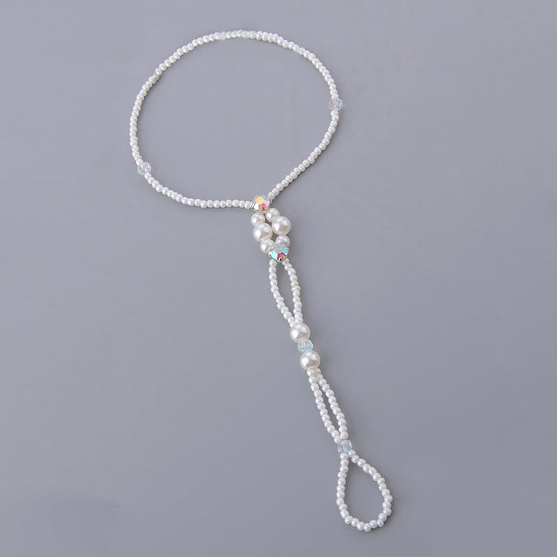 Beach-Inspired Pearl Stretch Anklet