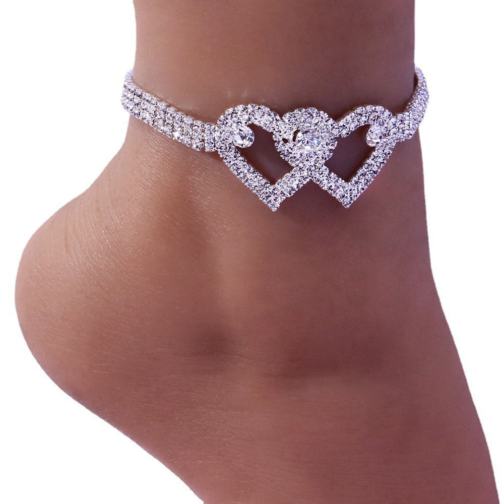 Double Heart Anklet Bracelet