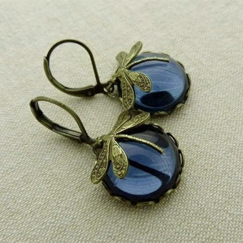 Bohemian Dragonfly Drop Earrings