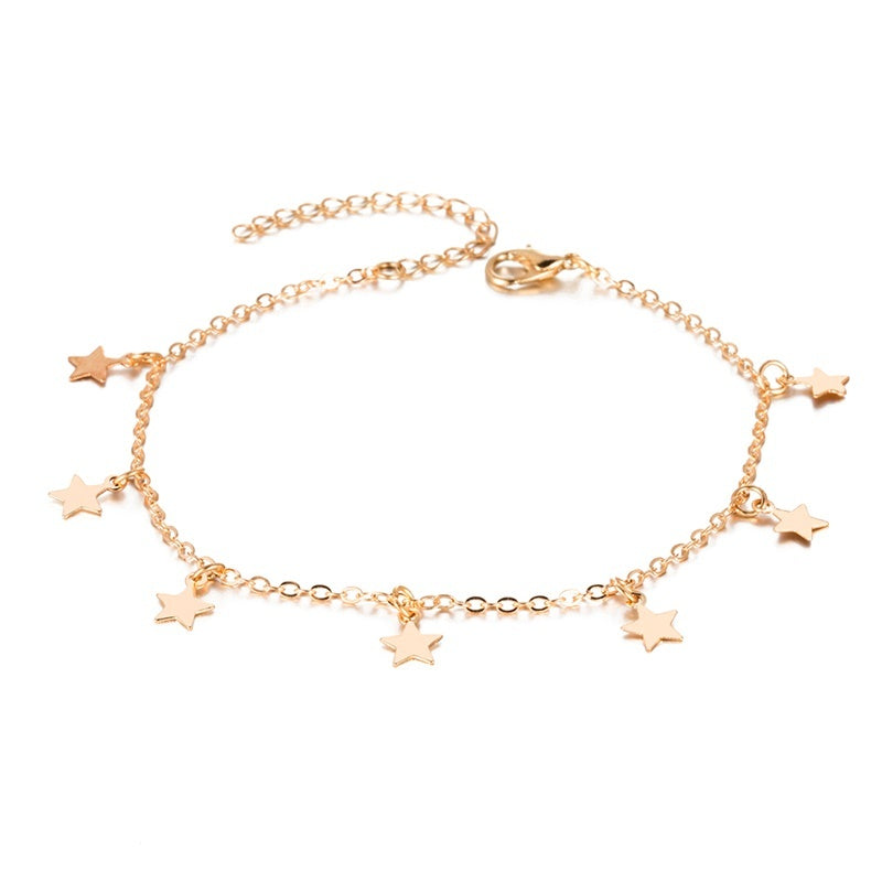 Retro Double-Layer Heart Anklet