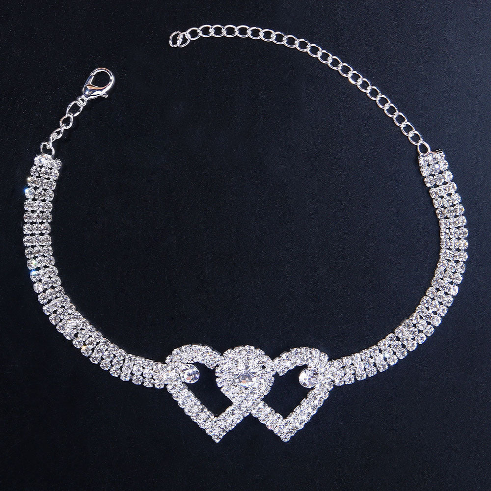 Double Heart Anklet Bracelet