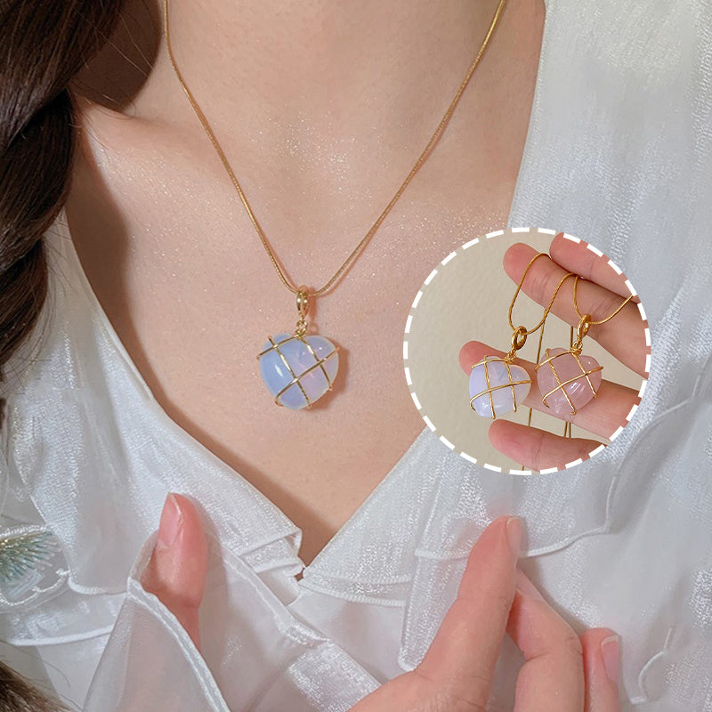 Moonstone Princess Heart Necklace