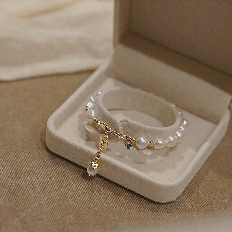 Natural Zircon & Mother of Pearl Bracelet