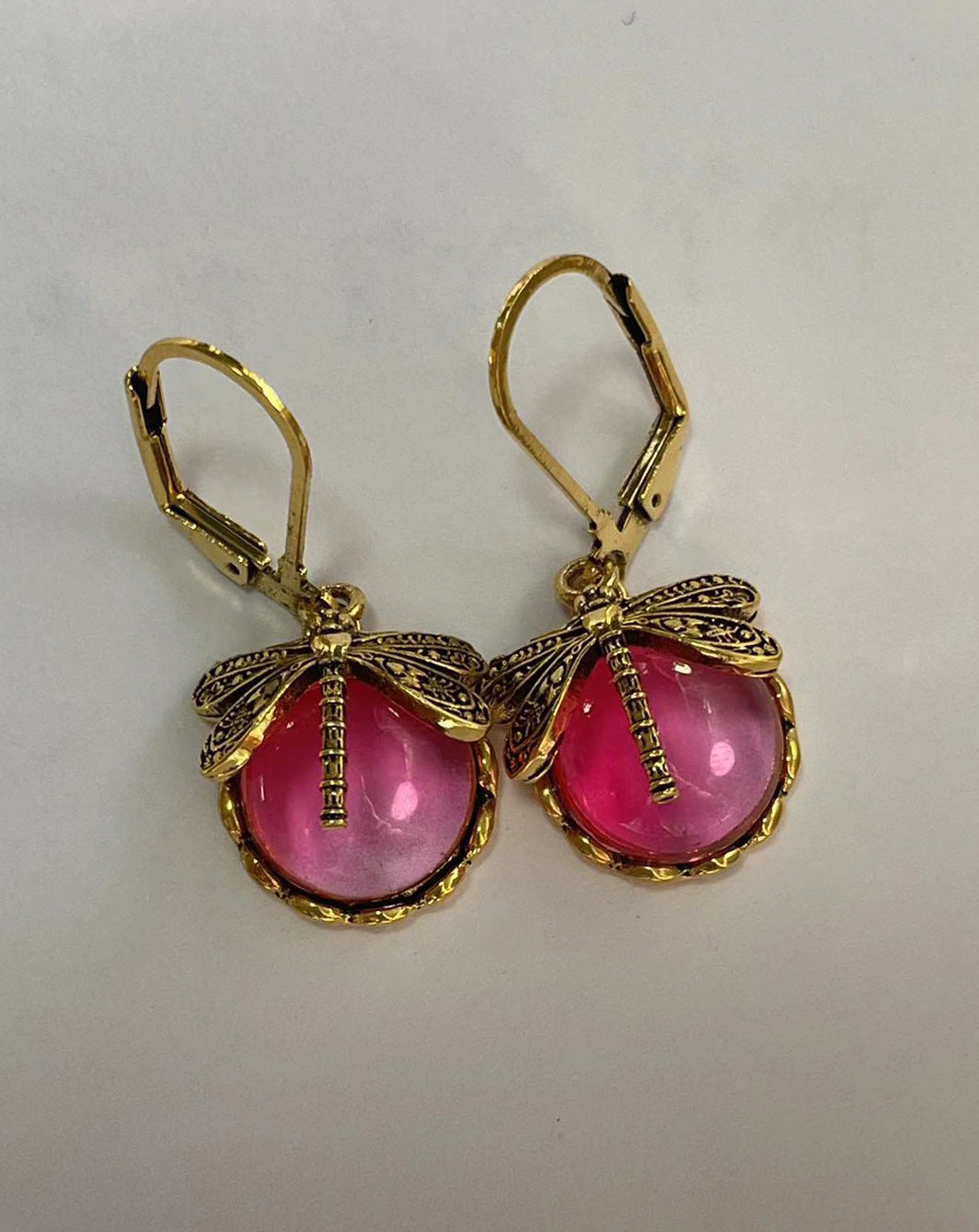 Bohemian Dragonfly Drop Earrings