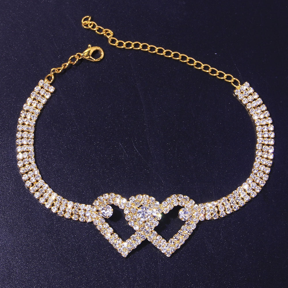 Double Heart Anklet Bracelet